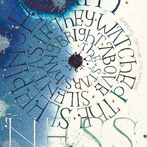 Peaceful Stillness On A Starry Night calligraphy detail